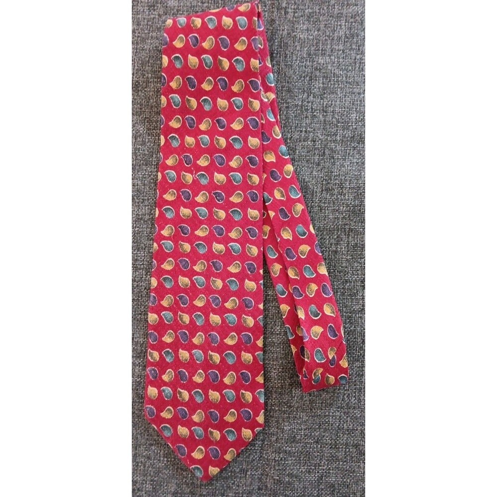 Tie 70s 80s 90s Y2K New Vintage B G And C Red Gold Purple Blue 3.75 Wide 57 Long
